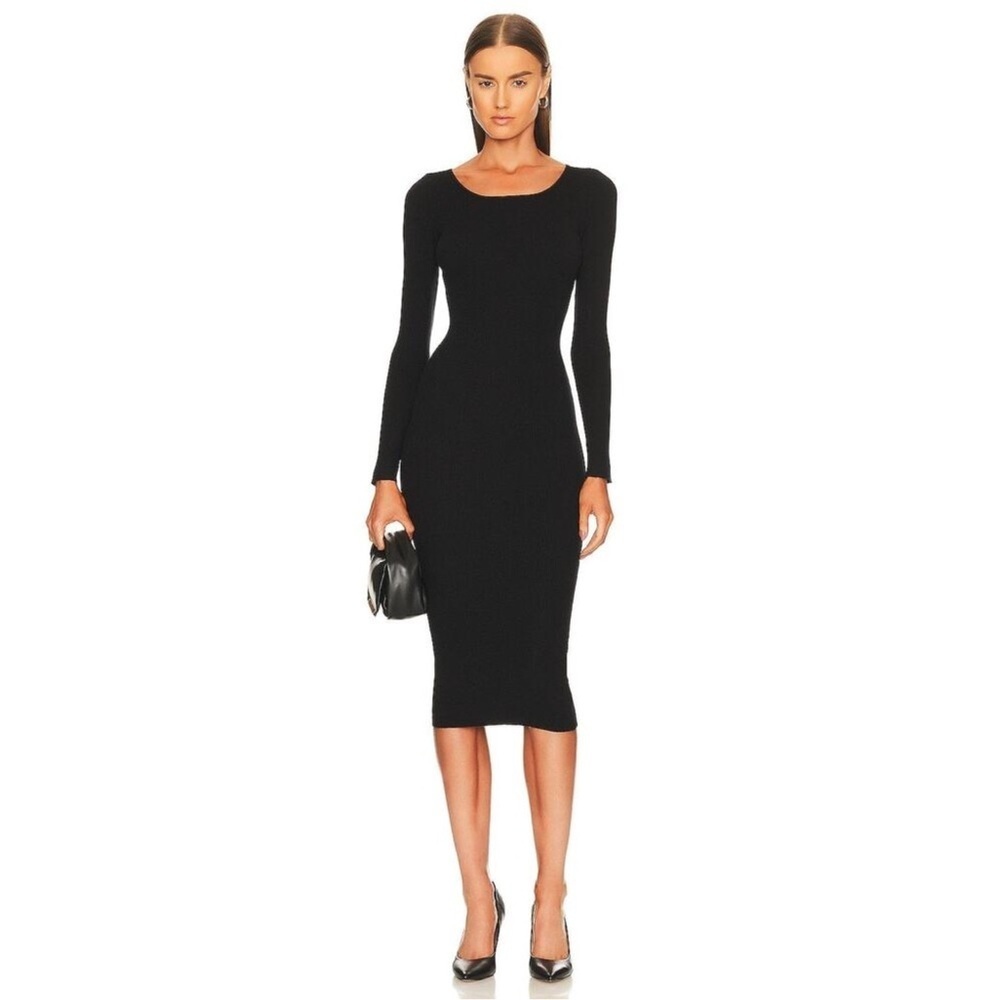 LPA Auburn Sweater Dress NWT Black Ribbed Knit